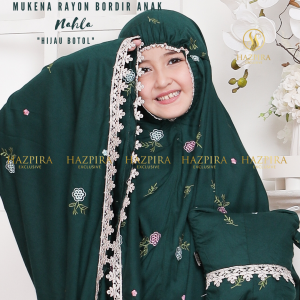 Mukena Anak Tanggung Sd Umur 5-15 Tahun Katun Rayon Premium Bordir Nahla