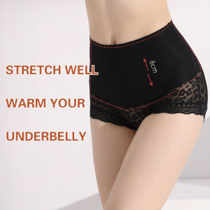 Womens highwaisted antibacterial cotton lace underwear with tummytucking feature