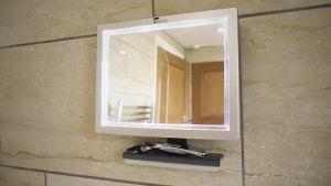 ToiletTree Products Deluxe LED Fogless Shower Mirror with Squeegee Anti-Fog Mirror - Adjustable Shaving Mirror with a Squeegee - Rust-Proof Impact-Resistance Bathroom Shower Mirror