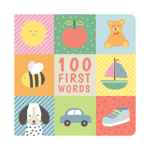 100 First Words Board Book To Learn with Beautiful Illustrations Padded Hardcover For Preschool Kids