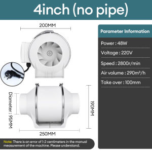 GAA Inline duct booster fan 4/6/8/10inch Industrial ventilation Kitchen exhaust Removing formaldehyde Hotel ventilation