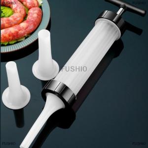 [COD] FUSHI0 Meat Fillers Machine Sausage Maker Stuffer Push Manual Press 3 Nozzles Funnel