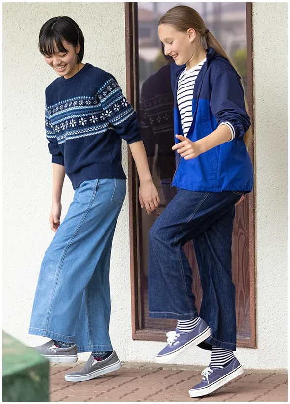 Uniqlo children's clothing for boys and girls loose jeans Baggy