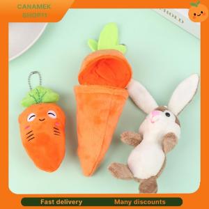 ❣️❣️❣️ Mini Cute Rabbit In Carrot Plush Toys Keychain Anime Brown Lop Eared Bunny Pendant Stuffed Doll Gift
