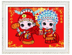 DIY Diamond Painting Full Couple pasangan pernikahan Chinese style 50x40 cm D169