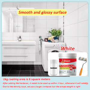 🔥1kg Free Brush🔥Tile Refinishing Paint Water-Based Color Change Tile Paint For Bathroom Kitchen Wearresistant Ceramic Tile Paint Coating