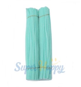 ลวดกำมะหยี่สีพาสเทล ขนาด 6 มิล ยาว30cm (100เส้น) สีล้วน  DIY Velvet Wire ลวดกำมะหยี่พาสเทล pastel velvet wire