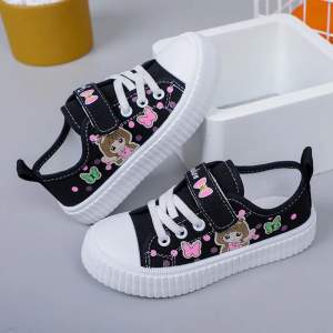Shoes for girl kids Girls  2024 New Low cut Soft Sole Childrens Little White Shoes Middle and Big Children Casual non-slip Board Shoes