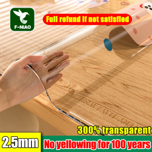 【300% transparent 】2.55MM table cover pvc plastic Transparent Protective Table Cover Waterproof Oil Proof Mat no-wash anti-scalding transparent Kitchen Dining Room Mantle Anti Slip Flexible plastic cover for table Desk Protector Mat