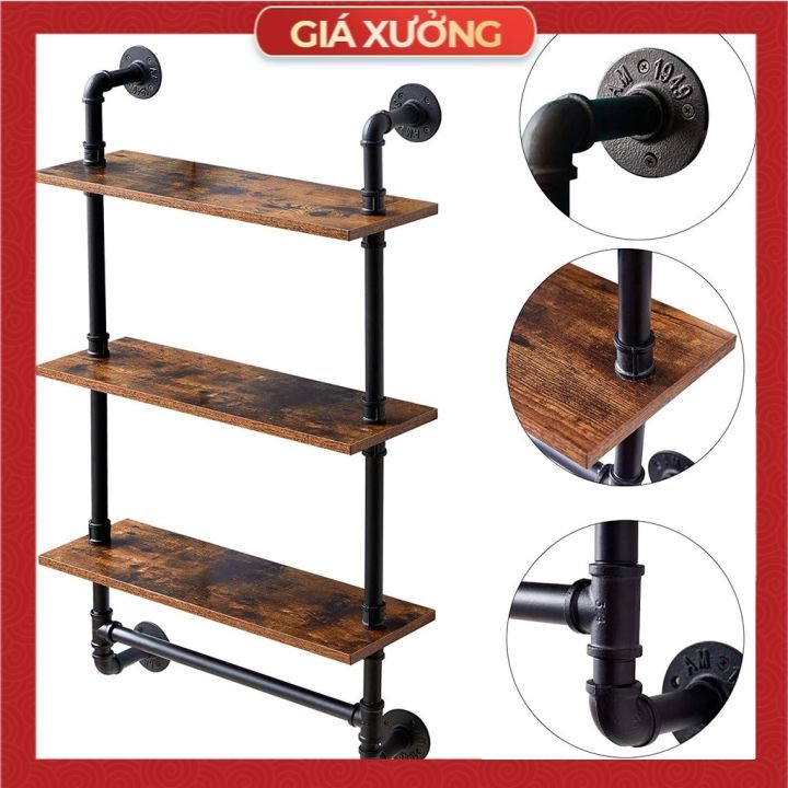 Kệ ống nước treo tường 1 - 3 tầng trang trí decor phòng bếp nhà tắm ...
