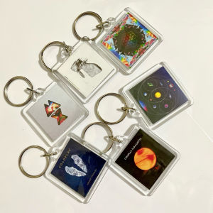 Fanmade Coldplay Acrylic Square Album Cover Art Keychains Minimalist collectible merch