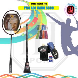 Raket Original Badminton Pro Ace Nano 8800 Bonus Komplit