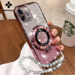 For VIVO Y20 Y20S Y20i Y20A Y12S Y12A V2026 V2027 V2028 V2029 V2032 V2033 V2042 V2043 Stylish Glitter Phone Cover Luxurious Electroplated Soft Silicone Phone Case+hand Strap+folding Ring Bracket