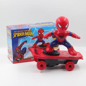 Skuter Spider-Mann Mainan Elektrik Anak Tidak Bisa Jatuh Menggunakan Baterai AA