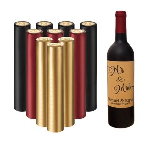 FREMRAG 100Pcs PVC Wine Heat Shrinkable Cap Tear Tab Straight Mouth Wine Shrink Film Wrap Heat Shrink Wrap Red Wine Bottle Cap Wine Straight Mouth Bottle