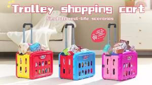 2In1 KidS Portable Trolley Shopping Cart Girl And Boy Playing For Gift
