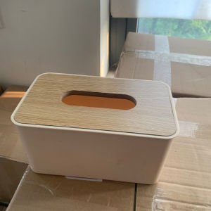 Hộp Đựng Giấy Ăn Khăn Giấy Để Bàn Nắp Gỗ Phong Cách Hàn Quốc - Hàng loại I