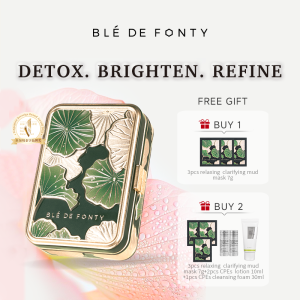 Blé de Fonty Detoxifying Brightening Face Mud Mask 70g - Gentle Clarifying & Exfoliating for All Skin Types