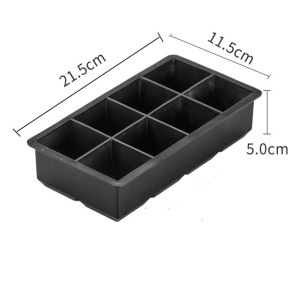 4/6/8 Grid Large Ice Cube Maker Ice Tray Food Grade Soft Silicone Ice Mold Ice Cream Ice Ball Maker DIY Household Bar Cold Drink Tools