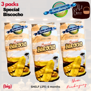 3 PACKS of Bongbongs Special Biscocho Big - Bacolod Pasalubong Delicacies | Cookie Bread | Pasalubong Treats | Bacolod Pasalubong