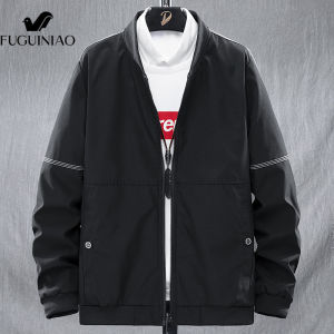 FUGUINIAO Mens Jacket Casual Versatile Handsome Korean Trend Simple New Jacket