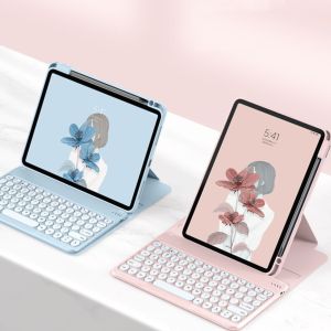 360 Rotating Magnetic Detachable Wireless Bluetooth Keyboard Case for Samsung Galaxy Tab S10 Lite S10 S9 FE S8 S7 Plus FE A11+ A9+ A11 A9 with Pencil Holder Casing Cover