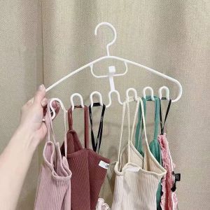 JJT Multi-Function Wave Hanger for Bras Scarves and Neckties - Space-Saving Closet Organizer with 6 Hooks