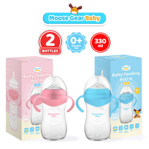 Moose Gear Baby Bottle 330ml 2pcs Blue/Pink Anti Colic Feeding Bottle Baby Infants Newborns