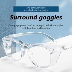 UNQIN Scratch Resistant Safety Glasses Side Shields Blue Light Blocking Protective Spectacles Sand-proof Comfortable To Wear Biking Eyewear For Men