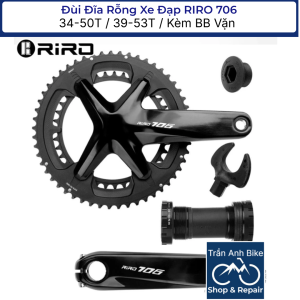 Đùi Đĩa (Giò dĩa) Rỗng Xe Đạp RIRO 706 34-50T 39-53T (kèm BB vặn)