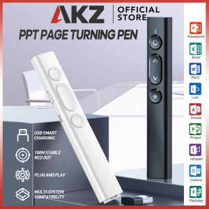 AKZ 2.4G Wireless Rechargeable PowerPoint Clicker Laser Pointer PPT Presenter Remote Control Pen