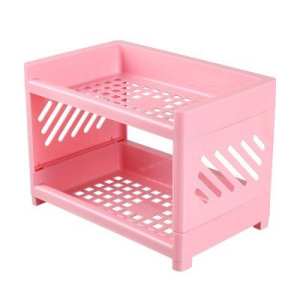 Desktop Double-Layer Stationery Storage Rack Dormitory Small Hollow Rack Mini Household Bathroom Cosmetic Rack