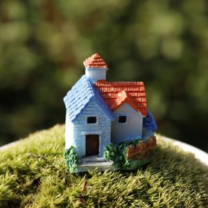 WENTIVV Mini Cute Micro Landscape Terrarium Villa Castle Figurines Ornaments Fairy Garden Decoration Miniature