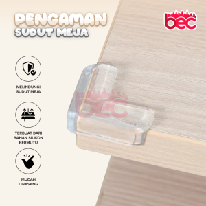 [BEC] Pelindung Sudut Meja | Pelindung Anak Siku Meja Kursi Bentuk L Silicon Transparan