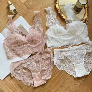 SI958 ไร้สาย ชุดชั้นในลูกไม้ ตาข่ายโปร่งใส หวาน ชุดชั้นในและกางเกงใน แฟชั่น ชุดชั้นใน ชุดชั้นในผู้หญิง ของขวัญ