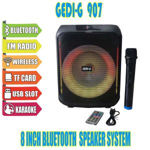 GEDI-G 907 WITH 8 INCH PORTABLE BLUETOOTH PROFESSIONAL SPEAKER SYSTEM