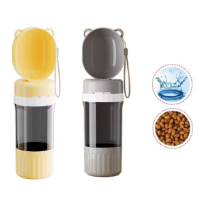 Portable 2 - in - 1 Dog Water Bottle with Food and Water Container Pet Feeder Bowl for Outdoor Travel Dog Drinking Bowls