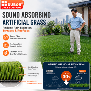 DUBOR Durable Thick Artificial Grass Carpet Odor Free Pet Safe Fake Grass Non-Fading Decor Lawn Carpet Shock Absorb Turf Mat for Indoor Outdoor Terrace Kindergarten Event Floor Decor