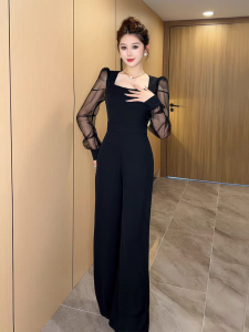 Jumpsuit Dáng Dài Tay Voan Cổ Vuông Cao Cấp - Glady G336 - Jump Dáng Dài Quần Ống Rộng Cao Cấp Jumpsuit Đồ Liền Thân Xinh Xắn
