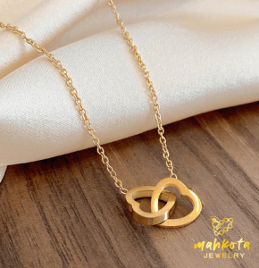 K11 Kalung TITANIUM Wanita Model Mahkota Unik Lapis Emas 18K