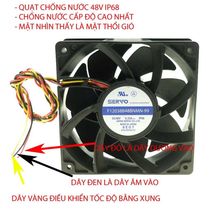 Quạt Chống Nước Nidec Servo 48V IP68 120x120x38 | Quạt Chống Ẩm 48V ...