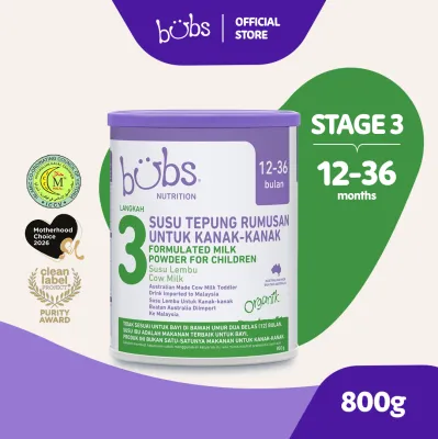 Bubs® Organic Grass Fed Cow Milk Toddler Stage 3 800G (12-36 months)