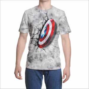 Kaos 3D 3 Dimensi Captain Amerik Shield Premium Bangkok Thailand