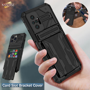 KISSCASE Giáp Lai Cho Samsung Galaxy Note 20 Ultra Note 20 Ốp Điện Thoại Chống Sốc Giá Đỡ Khe Cắm Thẻ Ốp Lưng Silicon