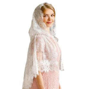 Woman Lace Trim Sheer Shawl for Wedding Church Summer Travel Body Cool Breathable Shawl with Hoodie Hot Weather Supplies