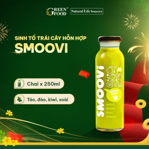 Nước Ép Trái Cây SMOOVI vị Đào Kiwi | Chai thuỷ tinh 250ml - 100% nghiền từ trái cây tươi nhập khẩu chính hãng từ Úc không hương liệu nhân tạo