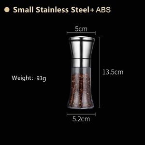 Stainless Steel Pepper Grinder Manual Adjustable Spice Grinder Sea Salt Mill Grinder Kitchen Tools BBQ Tools