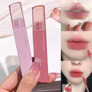Low Saturation Gray Pink Liquid Lipstick Matte Lip Gloss Waterproof Non-Stick Cup Chestnut Brown Lip Tint Korean Makeup Cosmetic