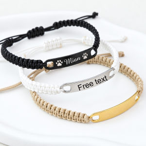 Personalized Name Bracelet Couple Bracelets Best Friend Friendship Bracelet Adjustable Stretch Bracelets Jewelry for Him and Her