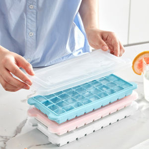 Ice Cube Molder Silicone Trays 24/36 Grid Ice Cube Maker With Lid for Whisky Cocktail Cola Homemade Frozen Ice Box